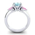 thumbnail image 4 of 2.50 Carat Elegant Round Cut Aquamarine & Pink Sapphire Gemstone Proposal Ring for Women Solid 14K White Gold Size 9 by Diamond-Capitals, 4 of 8