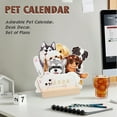 thumbnail image 4 of 2026 Mini Desktop Calendar with Wooden Base - Cute Cats Monthly Planner, 12 Two-Sided Planning Pages, Office Desk Organizer Gift for Pet Lovers, 4 of 5