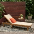 thumbnail image 3 of Yvette Outdoor Acacia Wood Chaise Lounge and Cushion Set, 3 of 14