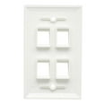 thumbnail image 2 of axGear 10 Packs Wall Plate 4 Port White Unbreakable Toggle Outlet Cover, 2 of 5