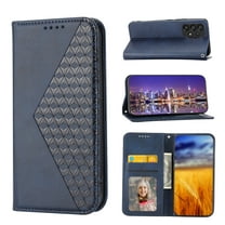 Dteck Case for Samsung Galaxy A53 5G,Magnetic Leather Card Slots Wallet Case Shockproof Rubber Kickstand Cover with Wrist Strap,Blue