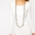 thumbnail image 2 of Handmade X-long Triple Strands White TQ Brass Necklace, 2 of 2