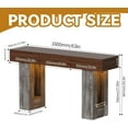 thumbnail image 2 of PAKASEPT 63-Inch Long Console Table with Colorful LED Lights and 3 Drawers, Farmhouse Sofa Table with Storage, Wooden Entryway Table for Hallway, Living Room, Foyer, Vintage Brown, 2 of 9