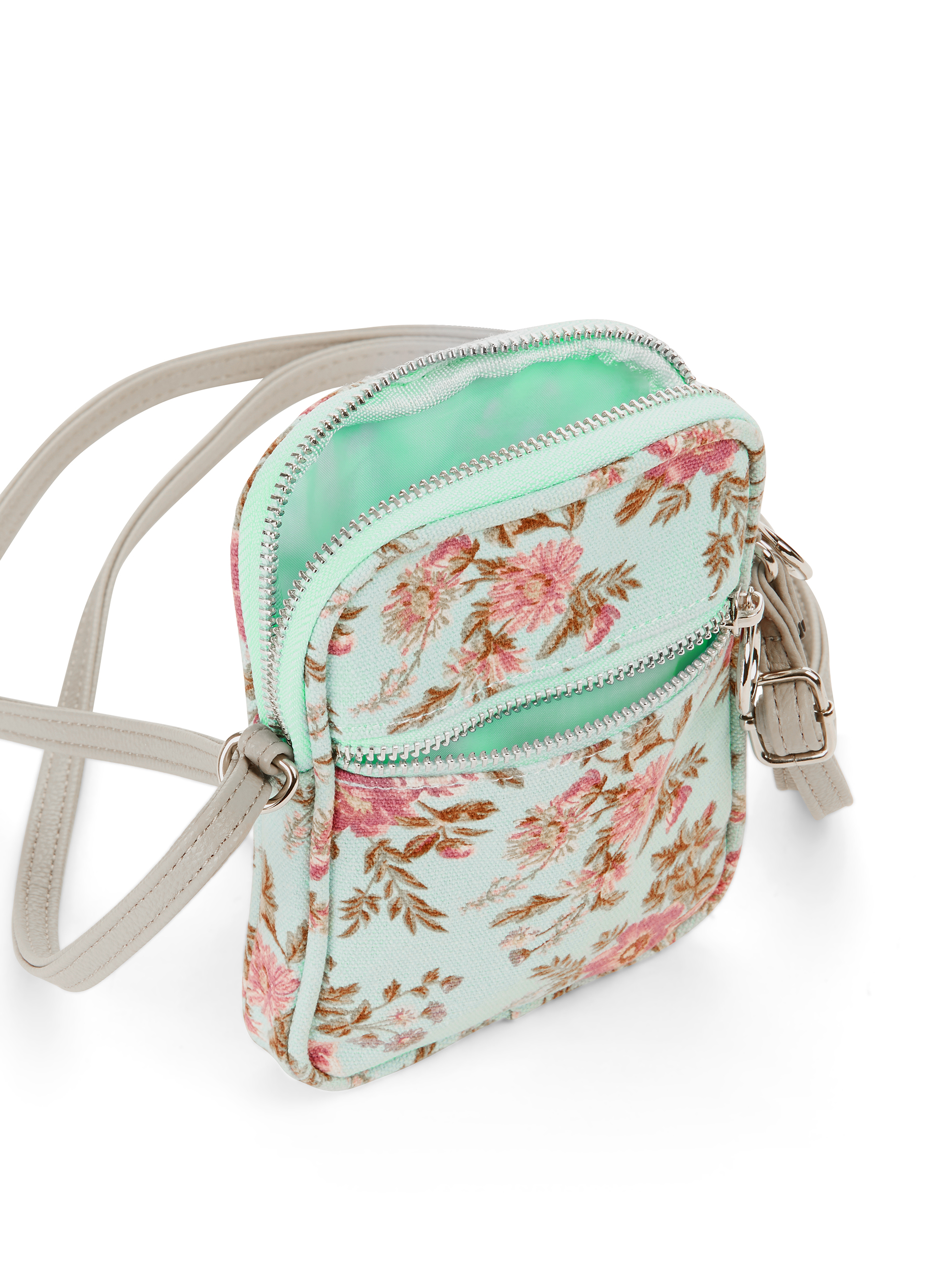 No Boundaries Mint Floral Cell Phone Crossbody - image 3 of 3