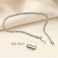 thumbnail image 4 of LeCalla 925 Sterling Silver Solid Italian Diamond-Cut 4MM Rope Chain Bracelets for Women and Men 8" Inches, 4 of 10