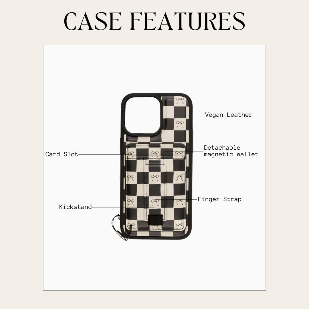 Walli Cases for iPhone 15 Plus Case Aesthetic Magnetic Wallet Phone Case Card Holder, Holds up to 2 Cards - Cute, Trendy Phone Cover for Women fits iPhone 15 Plus, with Kickstand & Finger Strap