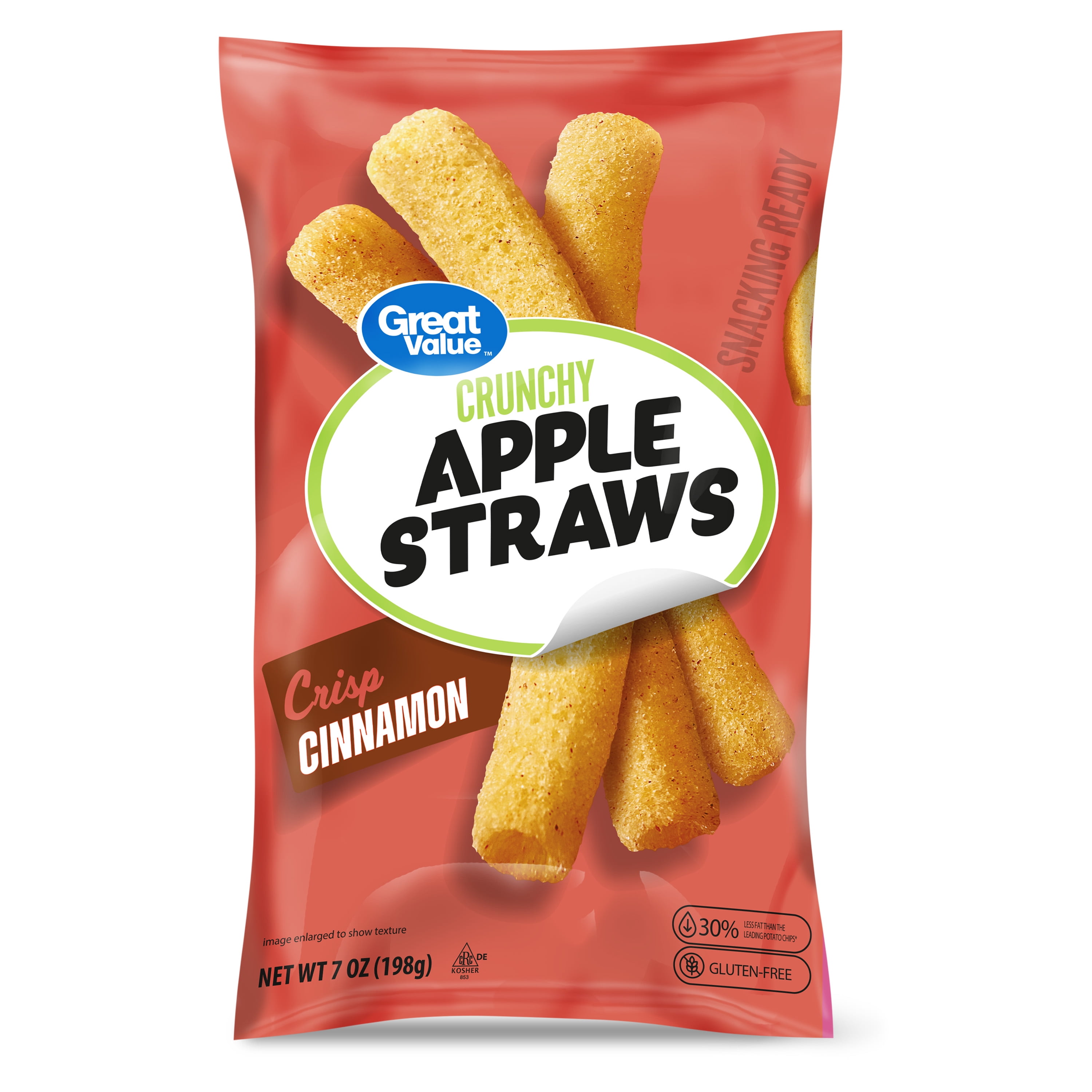 (3 pack) Great Value Cinnamon Apple Straws, 7 oz Bag