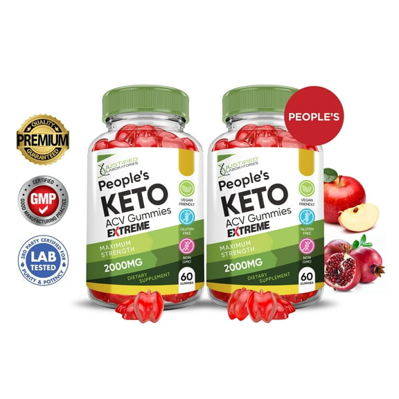 (2 Pack) Peoples Keto Extreme ACV Gummies 2000mg Dietary Supplement 120 Gummys
