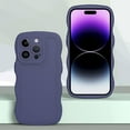 thumbnail image 2 of Case for iPhone 14 Pro Max Case,Wave Curly Frame Design,Soft Flexible TPU,Cute Wavy Solid Color Aesthetic Flashion Phone Case Shockproof Protective Case Cover 6.7" - Dark Purple, 2 of 14