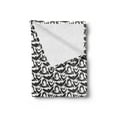 thumbnail image 2 of Autumn Soft Flannel Fleece Blanket, Scary Bats Sketch Time of the Year Halloween Theme on Plain Background, Cozy Plush for Indoor and Outdoor Use, 70" x 90", Charcoal Grey and White, by Ambesonne, 2 of 5