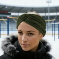 thumbnail image 2 of Unique Bargains 1 Pc Women's Warm Headband Cross Cable Knitted Headband Light Army Green, 2 of 6