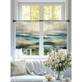 thumbnail image 4 of Abstract Ocean Sheer Curtains 45 Inches Long 2 Panels Wave Beach Oil Painting Style Impressionist Light Filtering Semi Sheer Window Curtains Drapes for Bedroom Living Room 52"x45", 4 of 7