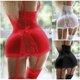 thumbnail image 2 of Lencería Sexy de talla grande para mujer, ropa de dormir de encaje, camisón de encaje, picardías, lencería erótica de malla, lencería de talla grande S-3XL, 2 of 4