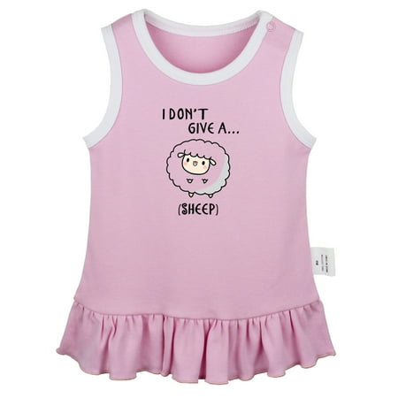 

I Don t Give A Sheep Funny Dresses For Baby Newborn Babies Skirts Infant Princess Dress 0-24M Kids Graphic Clothes (Pink Sleeveless Dresses 6-12 Months)
