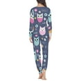 thumbnail image 3 of Renewold Winter Pajamas for Women Cartoon Owls Pajamas Tops and Pants Soft Thermal Sweatpants Home Life T-Shirt Size XS, 3 of 5