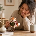 thumbnail image 5 of Reading Fox Shelf Sitter Figurine, Festive Woodland Animal Decor for Shelf Mantel and Desk (B), 5 of 6