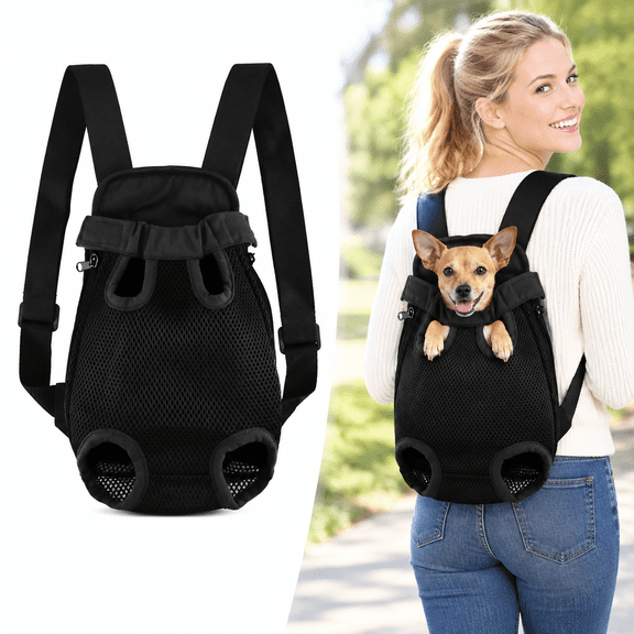 Adjustable Pet Front Carrier Backpack, Breathable Legs‑Out Cat Backpack Carrier, Backpack for Dogs, Dog Backpack, Dog Carrier Backpack, Small Dog Backpack Lightweight Pet Carrier Backpack for Outdoor