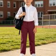 thumbnail image 5 of Nskgu Boys Casual Pants Elastic Waist Straight Leg Pull On Dressy with Side Pockets for Big Kids, 5 of 6