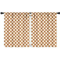 Blackout Kids Curtains,Orange and White Checkerboard Pattern Childrens Insulated Curtains Set Of 2,Bedroom Essentials,Toddler Room Decor 42"x54"