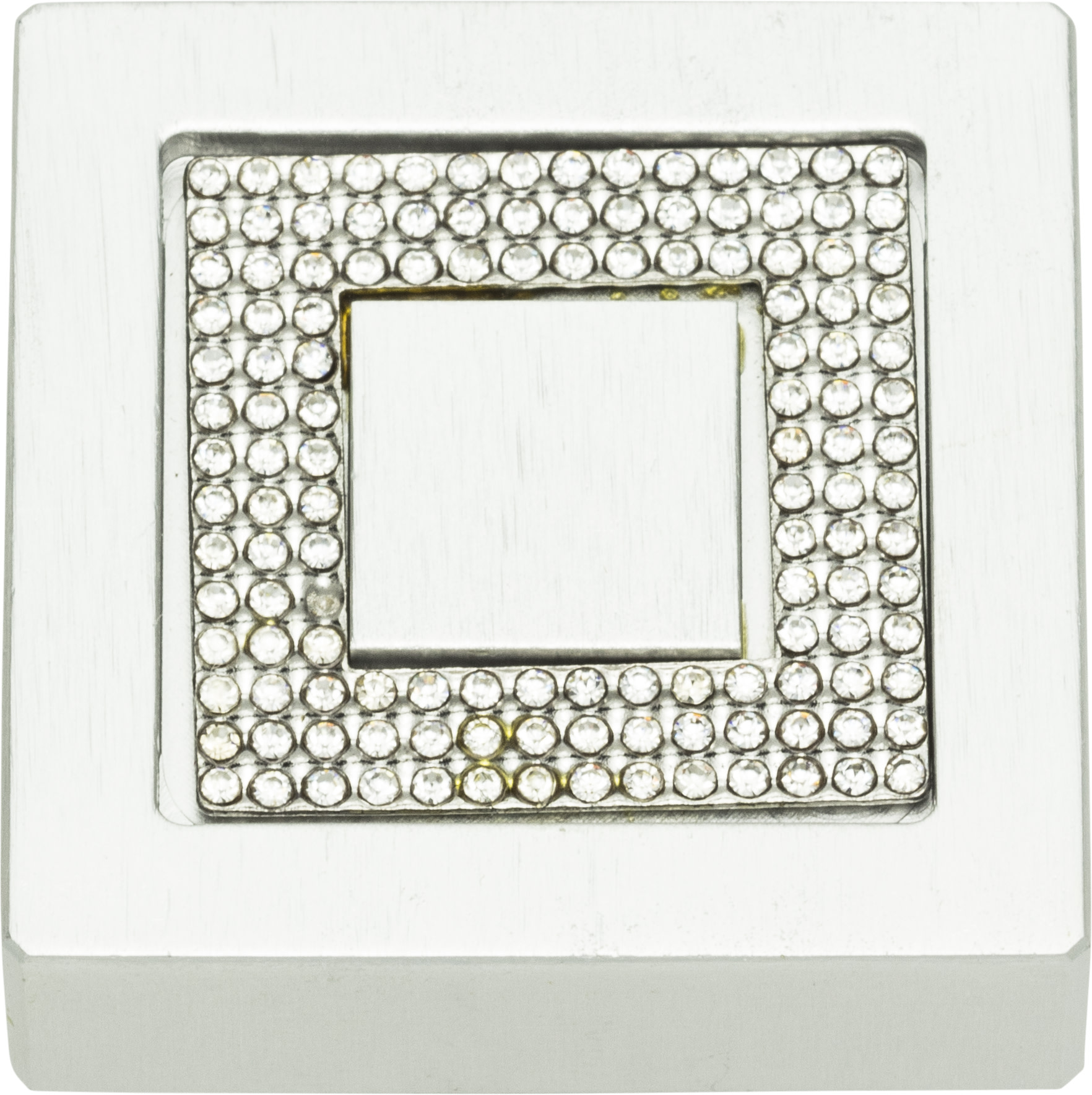 Crystal Pave 1.4 in. Square Knob - 3192-MC (Matte Chrome) - image 4 of 5