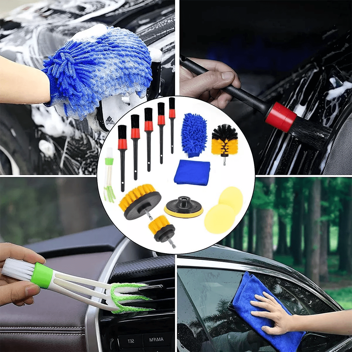 Latamil 27Pcs Car Wash Cleaning Kit with Foam Gun, Car Detailing Kit, Auto  Detail Supplies Tools With Wheel Drill Brush Set, Car Polishi