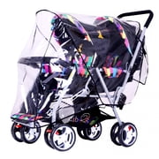 LADYGYM 2026 New Stroller Rain Cover,Waterproof Weather Shield for Tandem Double Stroller,Twins Stroller Cover for Rain/Wind/Snow/Cold/Dust,Childseat Stroller Weather Shield,Baby Outdoor Accessories