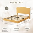 thumbnail image 2 of Yellow para niños tamaño individual cama frames: adjustable cabecero, sturdy wood slats, no necesita colchón base, fácil montaje, 2 of 7