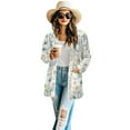 thumbnail image 2 of SCRAWLGOD Flower Womens Cardigans Lightweight Long Cardigan with Pockets for Women Comfortable Sweater Jacket for Women Casual Size S Long Sleeve Women Clothes Trendy, 2 of 7