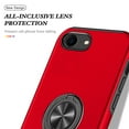 thumbnail image 6 of for iPhone 7 / 8 / SE 2020 / SE 2022 Case, 360° Rotatable Ring Holder Kickstand Dual Layer Military-Grade Drop Tested Protection Support Car Holder Mount Magnetic Absorbing Bumper Case, Red, 6 of 7