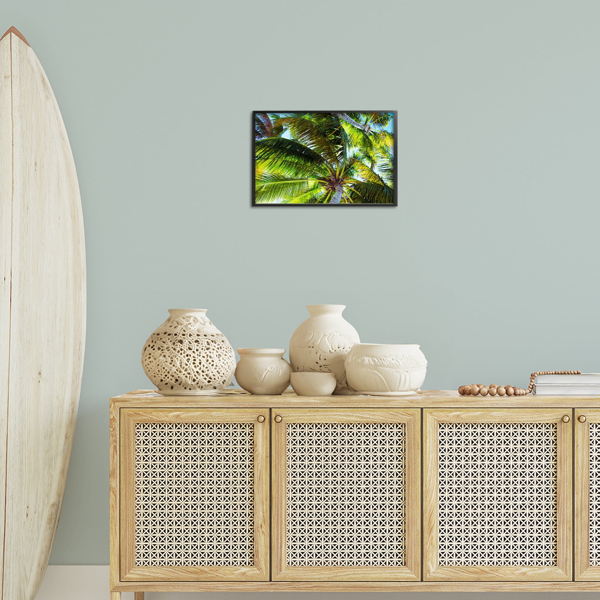 Stupell Industries Swaying Palm Leaves Botanical & Floral Photography Black Framed Art Print Wall Art, 18 x 12