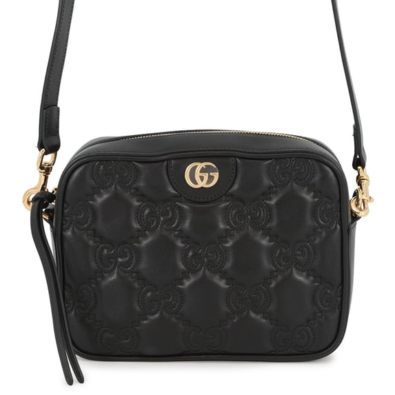 Pre-Owned Gucci GG Matelasse Small Leather Shoulder Bag 702234 GUCCI Handbag Black Women's