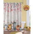 thumbnail image 3 of Fall Shower Curtain Rabbit Pumpkin Bathroom Curtains with Hooks, Waterproof Fabric Pink Floral Leaves Wood Thanksgiving Bath Shower Curtains Set for Bathroom Bathtubs Decor 36x72 Inch, 3 of 7