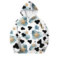 thumbnail image 3 of CINVREST Girls Cow Print Sweatshirts Casual Fashion Oversized Hoodies Long Sleeve Hooded Pullover Tops With Pocket (9 Years, Blue), 3 of 7