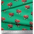 thumbnail image 2 of Soimoi Green Cotton Duck Fabric Barn & Cow Farm Printed Fabric 1 Yard 44 Inch Wide, 2 of 3