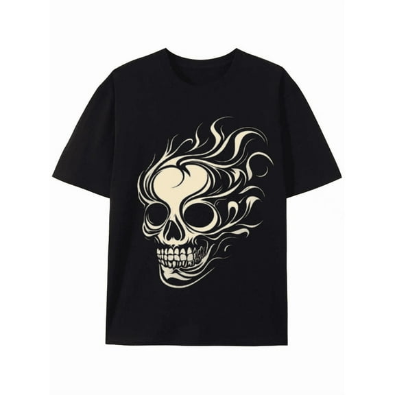 Flaming Skull Graphic Tee - Bold and Edgy Design
