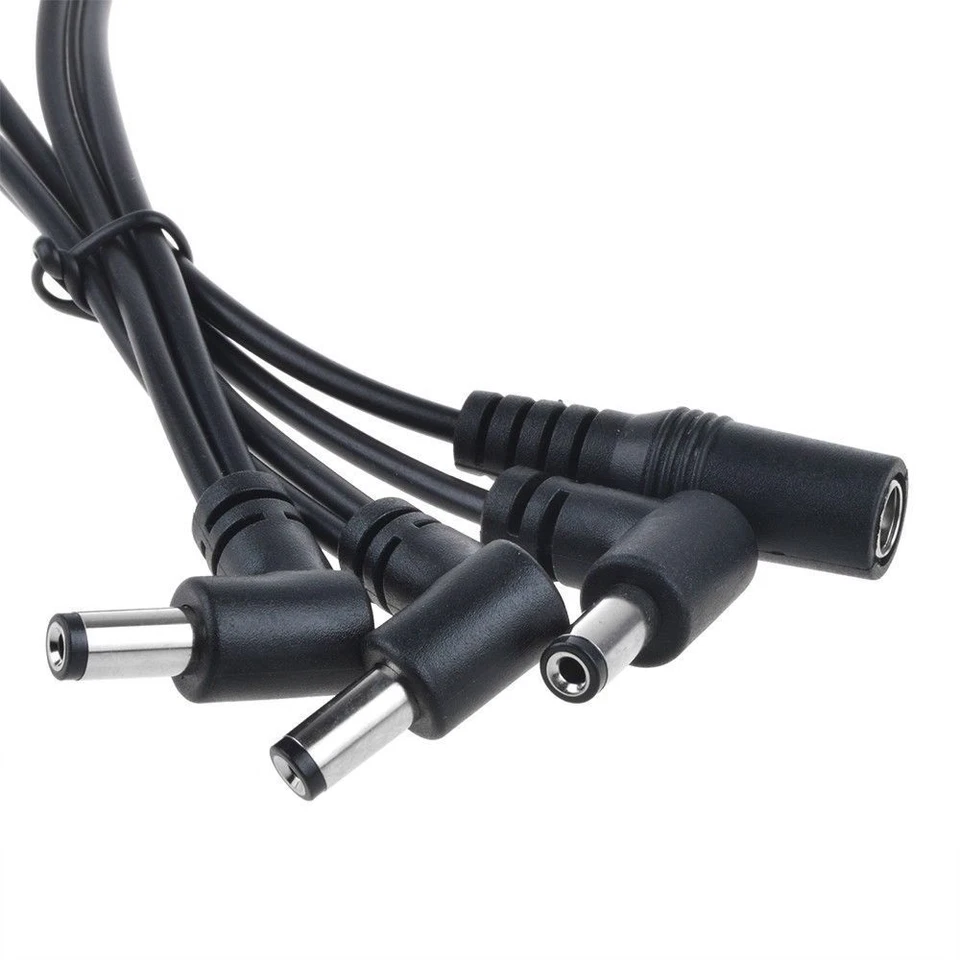 CRESTIN- Pwron 3 Way Daisy Chain Cable For Electric Guitar Pedal Right Angle Round Jacks