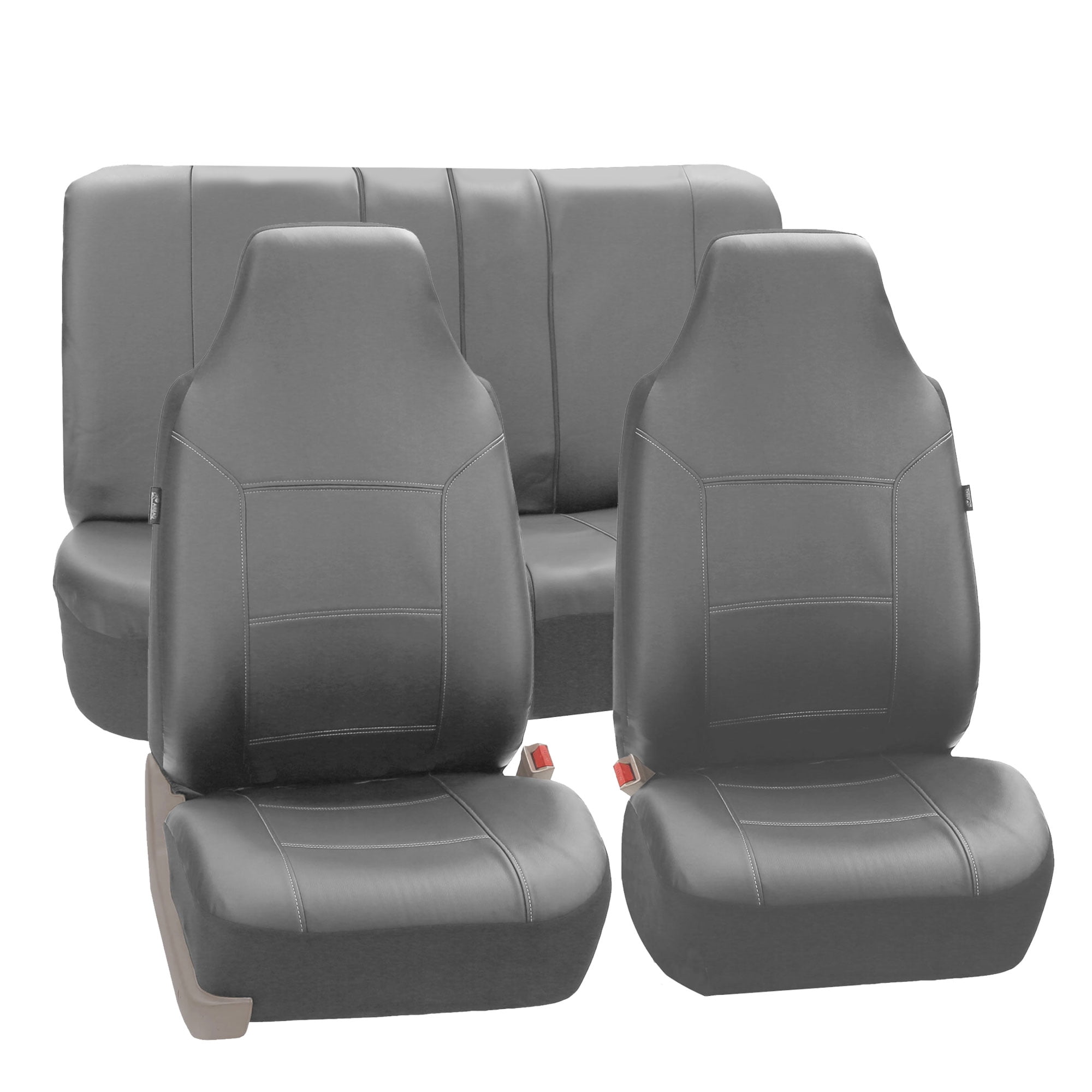 FH Group Split Bench Car Seat Covers - Universal Fit For Cars, Trucks & SUVs, Red With 3D Air Mesh
