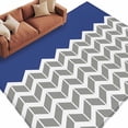 thumbnail image 2 of 8x10 Washable Area Rug, Blue Grey Non-Slip Extra Large Rectangle Rug for Living Room Bedroom, Herringbone Indoor Floor Mat for Home Decor, 2 of 9