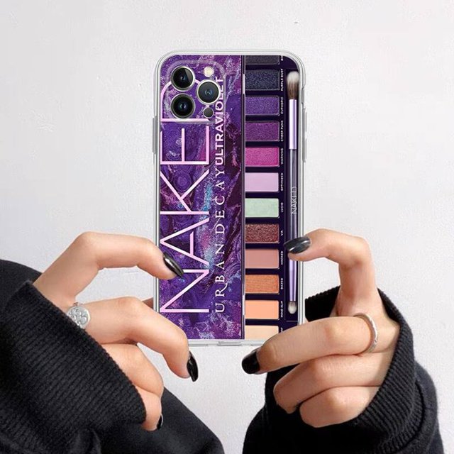 Paleta de sombra de ojos de maquillaje, funda de teléfono de silicona suave para iphone 14, 13, 12, 11 Pro, Mini, XS MAX, 8, 7, 6 Plus, X, XS, XR Fivean unisex