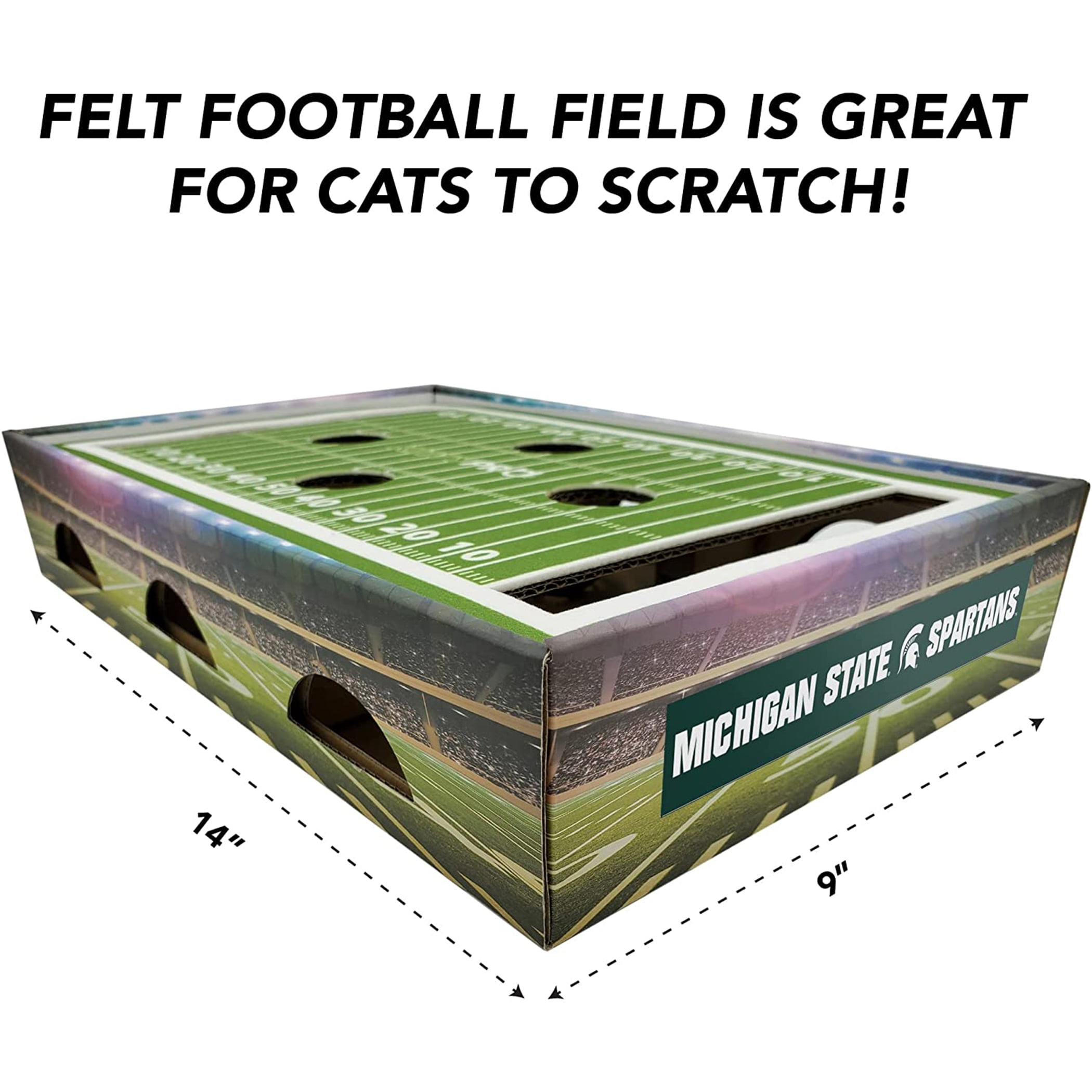 Pets First NCAA Cat Scratcher Box Football Field Designed Cat Scratcher & Lounge