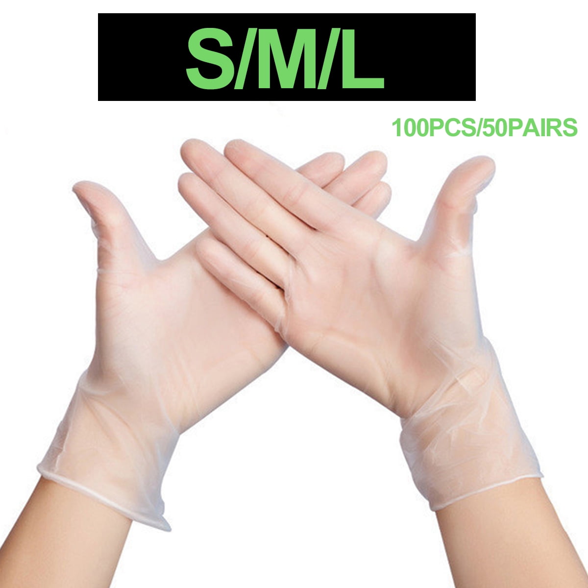 100pcs/ box Environmental Protection Disposable Gloves PowderFree Sanitary Transparent Food
