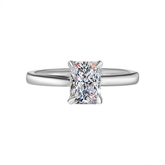 1CT Radiant Cut Diamond F VS1 IGL Certif Solitaire Engagement Ring Band 14k White Gold
