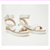 Marc Fisher Leather or Suede Cross Strap Wedges- Jovana White 6 M
