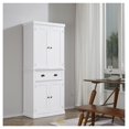thumbnail image 2 of Kitchen Pantry Cabinet, 72'' Freestanding Storage Organizer with Drawer & Adjustable Shelves - White, 2 of 9