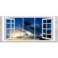thumbnail image 2 of Window to Beach with Coconut Palms - Landscape Canvas Art Print, 2 of 3