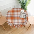 thumbnail image 3 of Nappe Ronde à Carreaux d'Automne 60 Pouces Orange Brûlé à Carreaux Buffalo Nappe d'Automne Récolte Action de Grâce Fêtes Couvre-Table Polyester Nappes Intérieures Extérieures pour Cuisine Salle à Manger Fête, 3 of 7