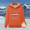 thumbnail image 4 of Brondbend Hoodies for Women Hoodie Sweatshirt for Women Long Sleeved Drawstring Pullover Print Warm Comfortable Loose Fit Tops Lady Holiday Running Fall Winter Wear Orange, 4 of 6