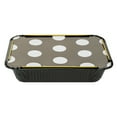thumbnail image 4 of 16 oz Rectangle Black and Gold Aluminum Take Out Container - Polka Dot Paper Lid - 7 1/4" x 5 1/4" x 2" - 50 count box, 4 of 10