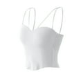 thumbnail image 1 of Mareep Women's Solid Color Camisole Top with Fixed Cups & Adjustable Shoulder Straps - Seamless Tube Vest for Chest Support, 1 of 5