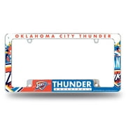 Oklahoma City OKC NBA Thunder Chrome Metal License Plate Frame with Bold Full Frame Design